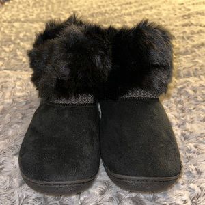Short Black Faux Fur Boots